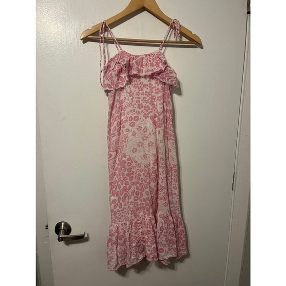 Antik Batik Pink Floral Ruffle Tiered Detail Strappy Sundress Size XS - Picture 2 of 7
